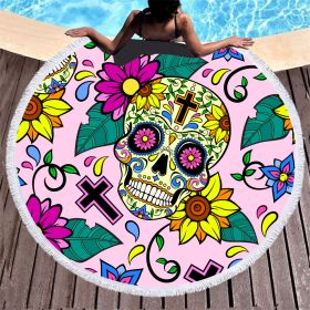 Fiber round beach towel (Option: 1style-150x150cm)