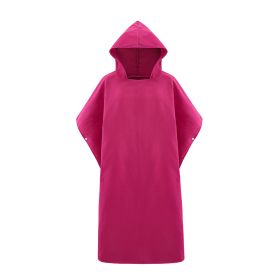 Changing Clothes Bathrobe Cloak Bath Towel Cloak Travel Vacation Beach Swimming (Color: Red)