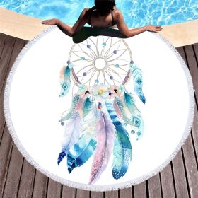 Round dream catcher printed beach towel (Option: 3style-150x150cm)