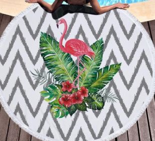 Flamingo round beach towel (Option: 6 style-150x150cm)