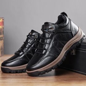 Casual Leather Shoes Simple Travel Outdoor Men's Shoes (Option: Black-39)