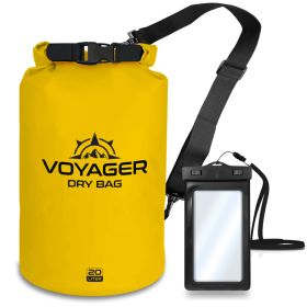 Voyager Waterproof Dry Bag for Kayaking and Water Sports (Product Color: Yellow, size: 20 Liter)