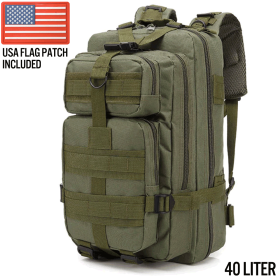 XG-MB40 - Large Tactical Backpack Survival Assault Bag 40 Liter (Product Color: Army Green)