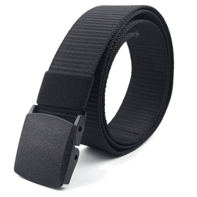 Adjustable Nylon Belt with Plastic Buckle (Product Color: Black)